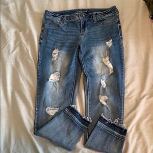 Maurices crop destroyed jeans